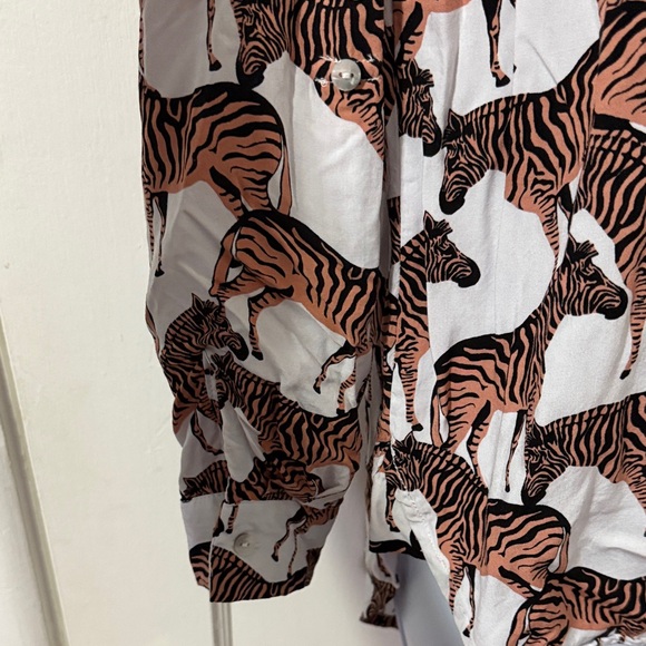*Last Chance* Jane and Delancey Zebra Print Button Down Shirt - Picture 8 of 15